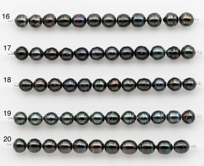 8-9mm Tahitian Pearl in Short Strand with All Natural Color with High Luster for Jewelry Making, SKU# 2660TH