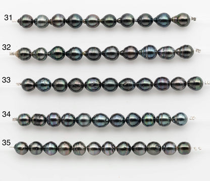 8-9mm Tahitian Pearl in Short Strand with All Natural Color with High Luster for Jewelry Making, SKU# 2660TH