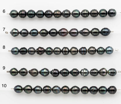 8-9mm Tahitian Pearl in Short Strand with All Natural Color with High Luster for Jewelry Making, SKU# 2661TH