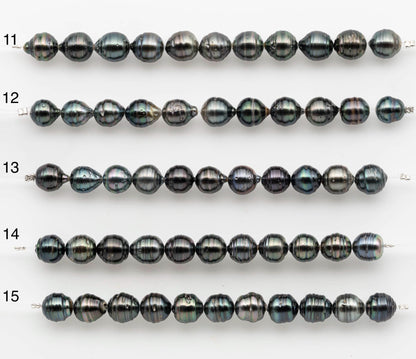 8-9mm Tahitian Pearl in Short Strand with All Natural Color with High Luster for Jewelry Making, SKU# 2661TH