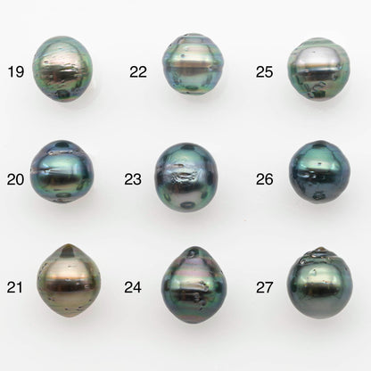 9-10mm Tahitian Pearl in Natural Color with High Luster and Blemishes, One Piece Undrilled for Making Jewelry, SKU # 2657TH