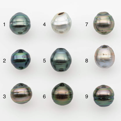 9-10mm Tahitian Pearl in Natural Color with High Luster and Blemishes, One Piece Undrilled for Making Jewelry, SKU # 2657TH