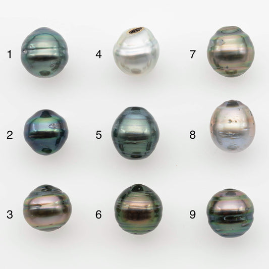 9-10mm Tahitian Pearl in Natural Color with High Luster and Blemishes, One Piece Undrilled for Making Jewelry, SKU # 2657TH