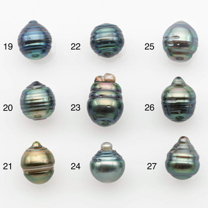 9-10mm Tahitian Pearl in Natural Color with High Luster and Minor Blemishes, One Piece Undrilled for Making Jewelry, SKU # 2656TH