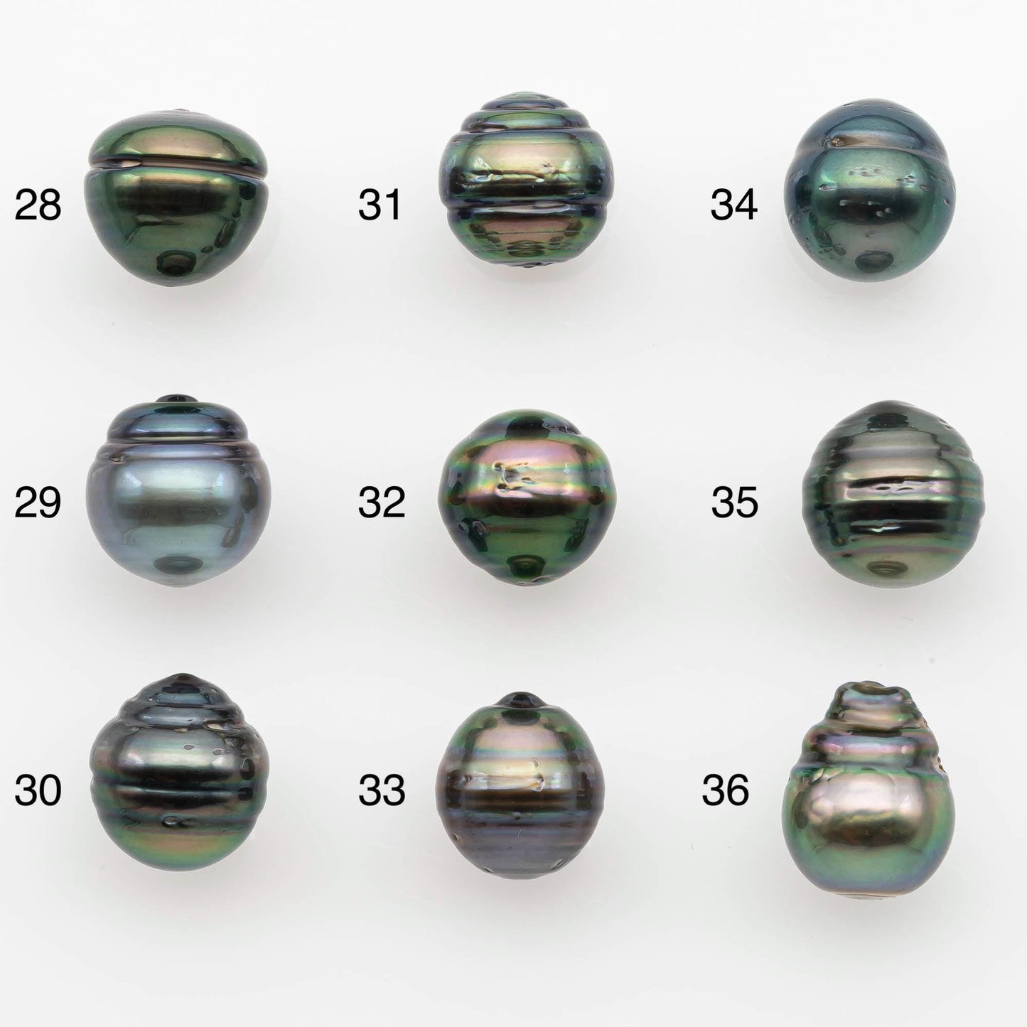 9-10mm Natural Color Tahitian Pearl Drop Shape Loose Single Piece Undrilled in High Luster and Minor Blemishes, SKU # 2653TH
