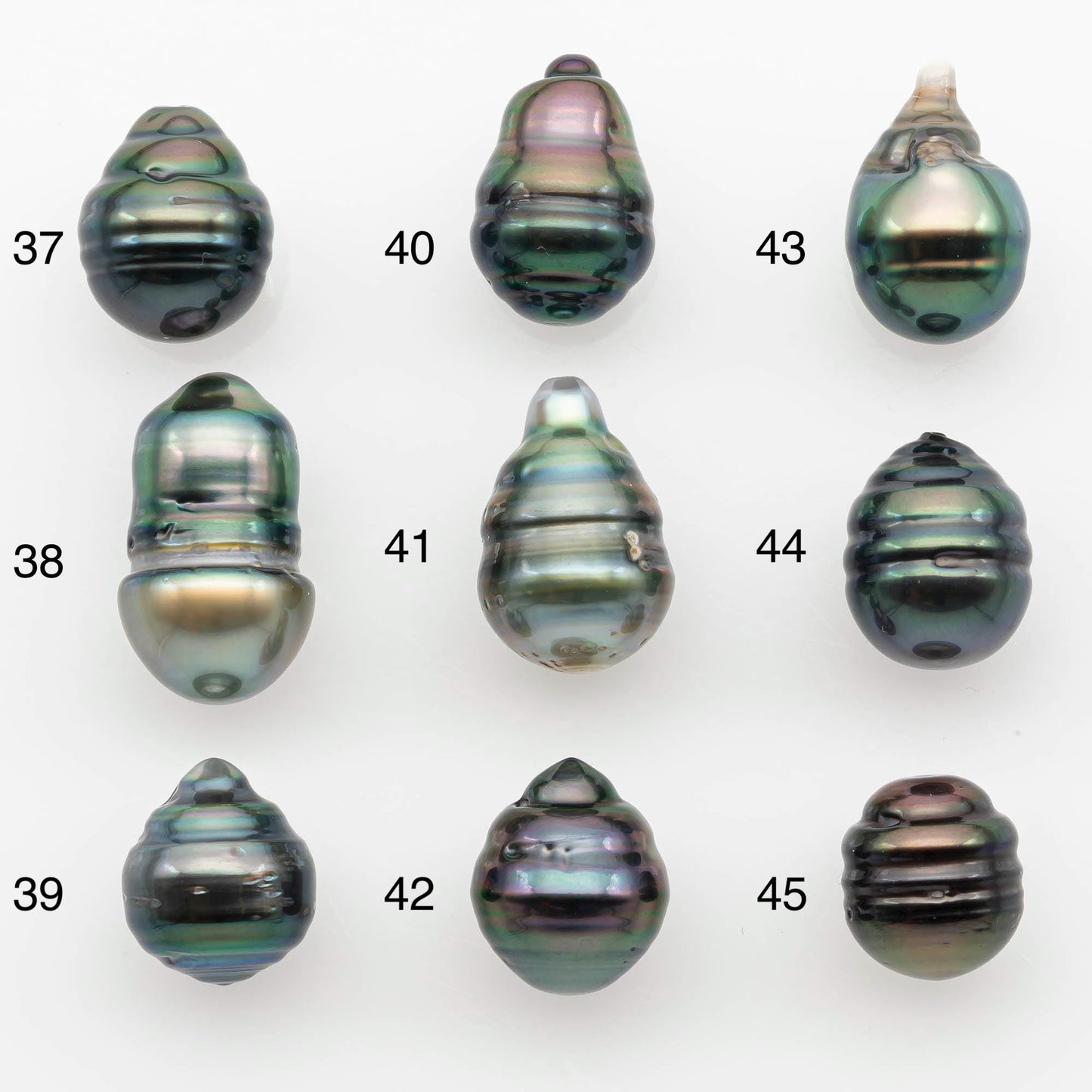 9-10mm Natural Color Tahitian Pearl Drop Shape Loose Single Piece Undrilled in High Luster and Minor Blemishes, SKU # 2653TH