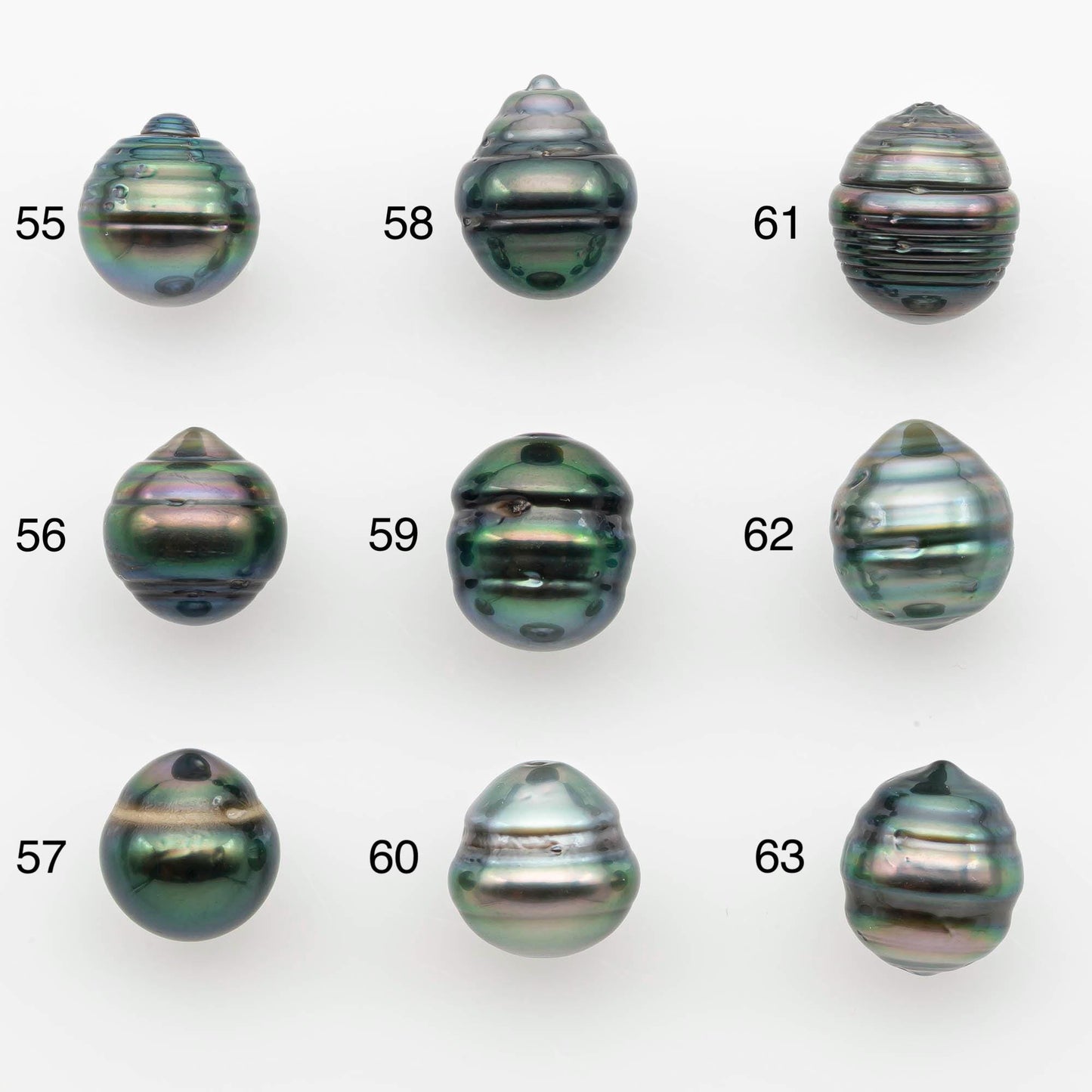 9-10mm Natural Color Tahitian Pearl Drop Shape Loose Single Piece Undrilled in High Luster and Minor Blemishes, SKU # 2653TH