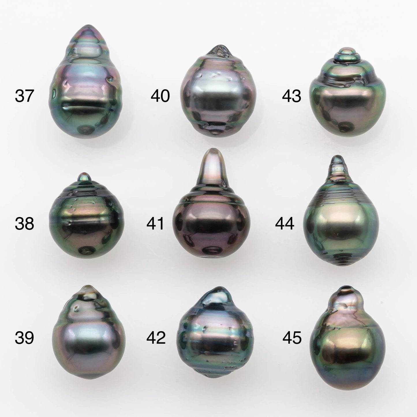 9-10mm Natural Color Tahitian Pearl Drop Shape Loose Single Piece Undrilled in High Luster and Minor Blemishes, SKU # 2651TH