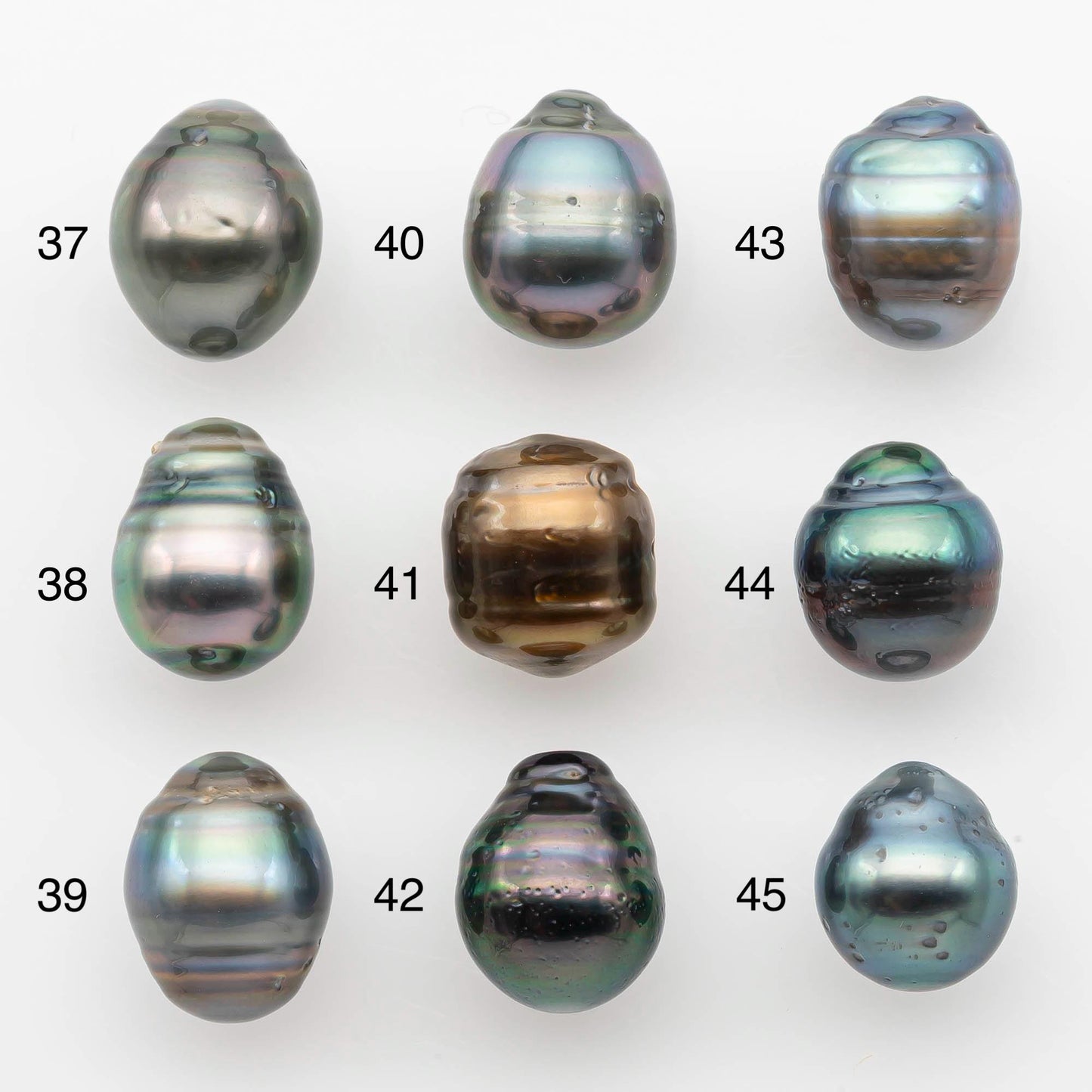 9-10mm Natural Color Tahitian Pearl Drop Shape Loose Single Piece Undrilled in High Luster and Minor Blemishes, SKU # 2650TH