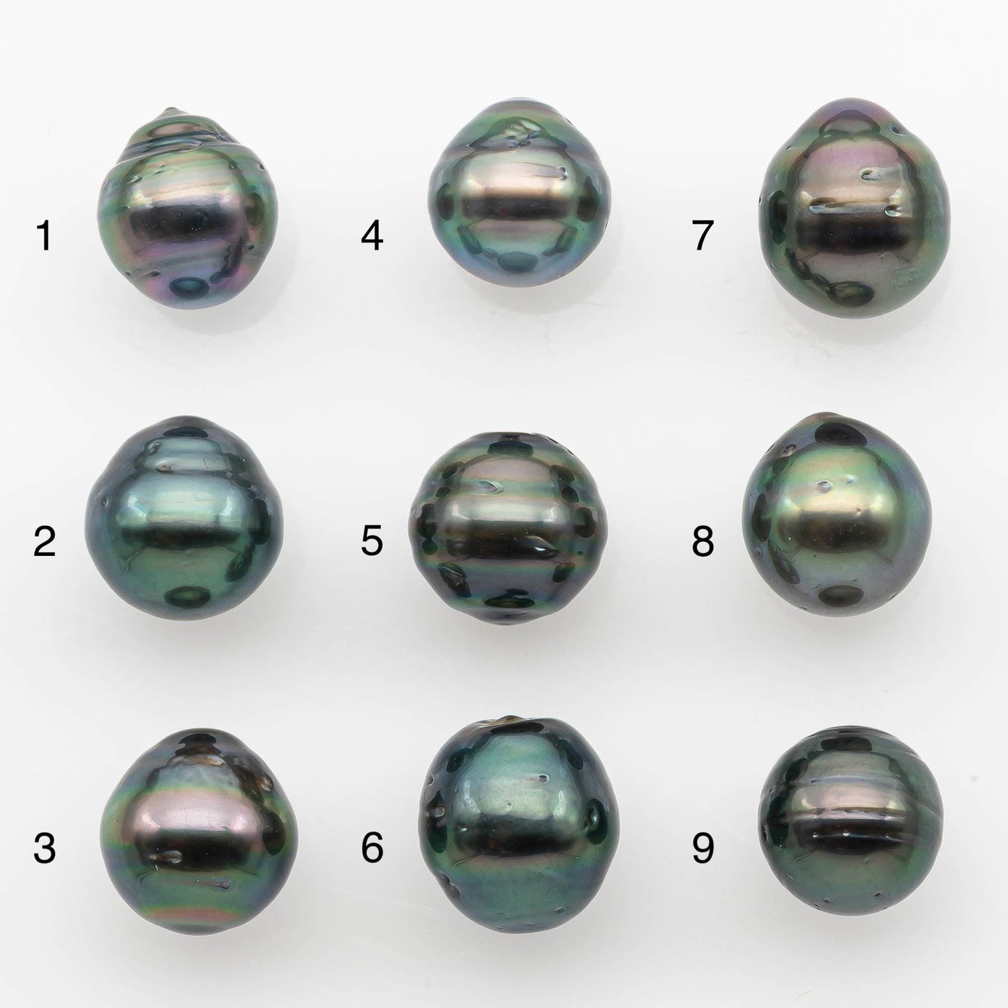 9-10mm Natural Color Tahitian Pearl Drop Shape Loose Single Piece Undrilled in High Luster and Minor Blemishes, SKU # 2649TH