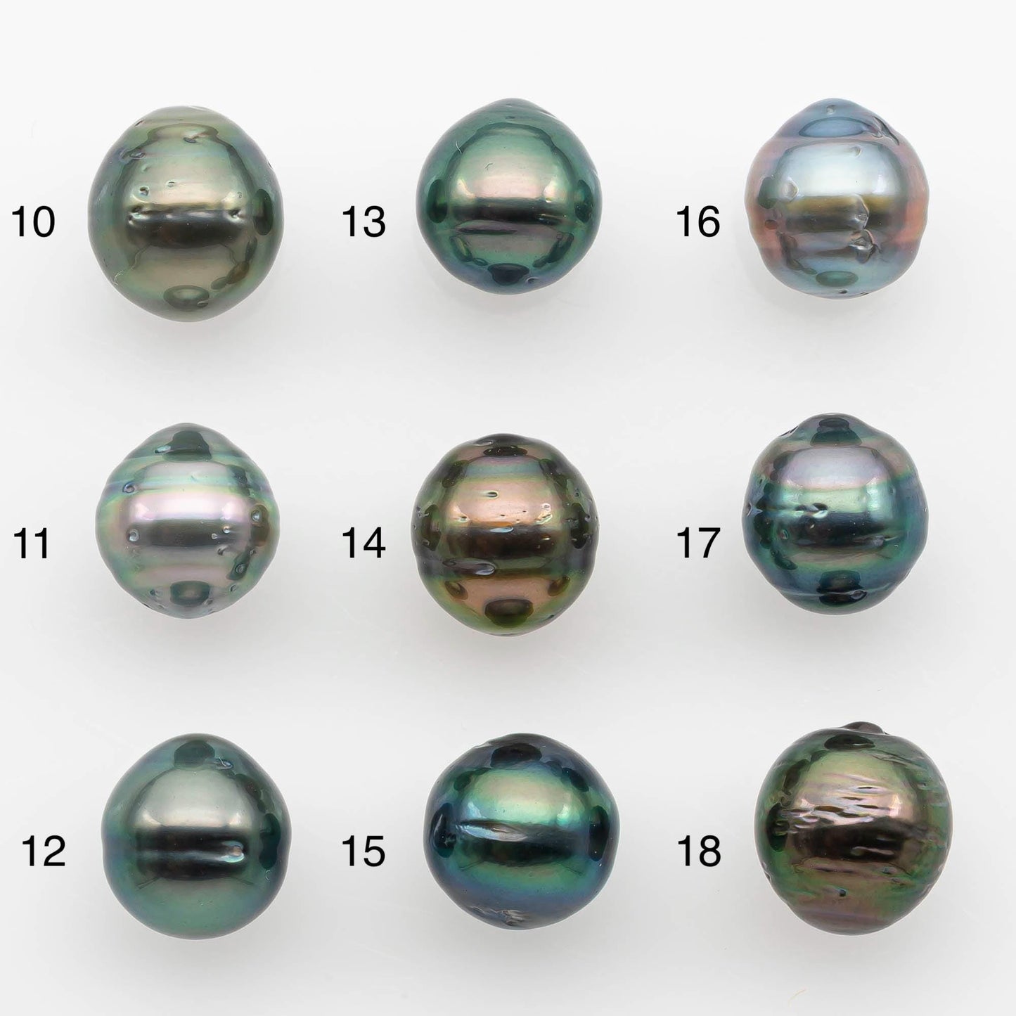 9-10mm Natural Color Tahitian Pearl Drop Shape Loose Single Piece Undrilled in High Luster and Minor Blemishes, SKU # 2648TH