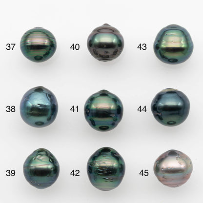 9-10mm Natural Color Tahitian Pearl Drop Shape Loose Single Piece Undrilled in High Luster and Minor Blemishes, SKU # 2648TH