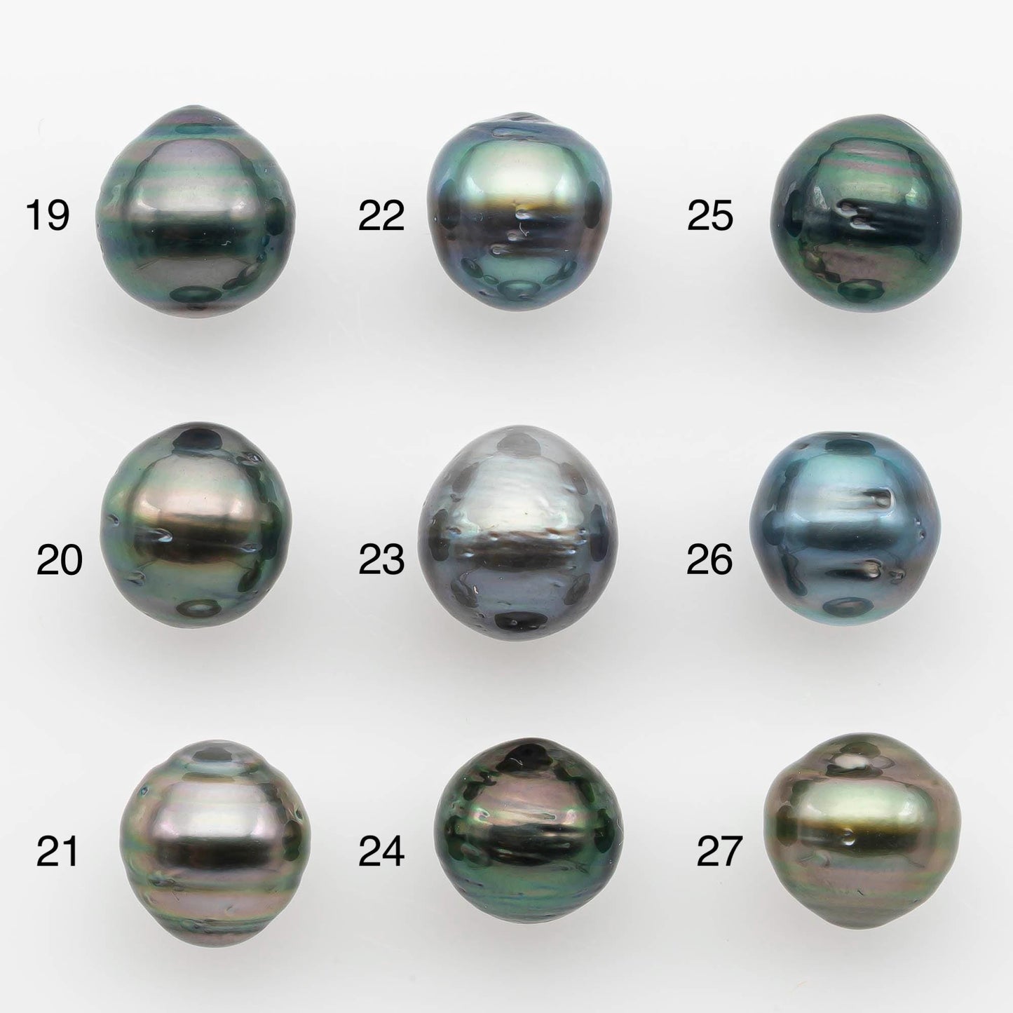 9-10mm Natural Color Tahitian Pearl Drop Shape Loose Single Piece Undrilled in High Luster and Minor Blemishes, SKU # 2648TH