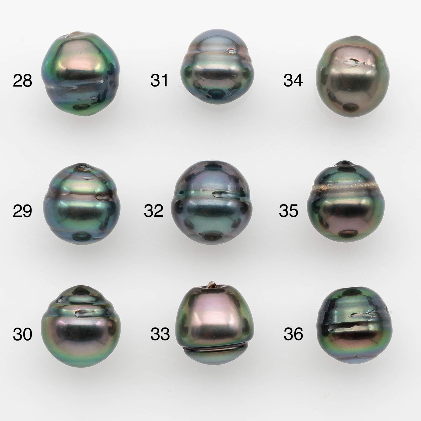 9-10mm Natural Color Tahitian Pearl Drop Shape Loose Single Piece Undrilled in High Luster and Minor Blemishes, SKU # 2647TH