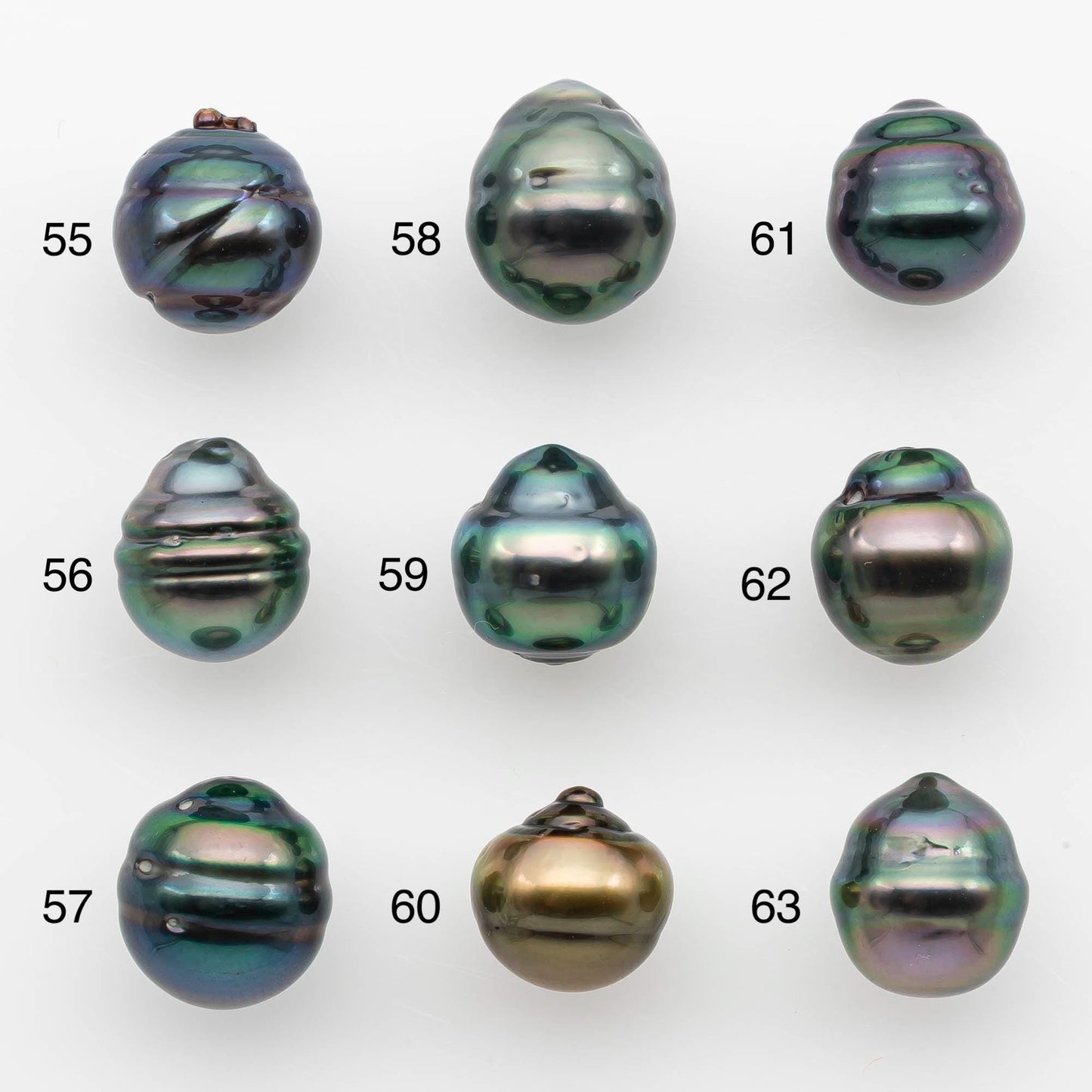 9-10mm Natural Color Tahitian Pearl Drop Shape Loose Single Piece Undrilled in High Luster and Minor Blemishes, SKU # 2647TH