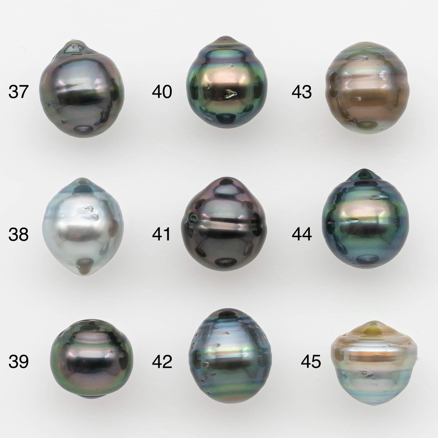 9-10mm Natural Color Tahitian Pearl Drop Shape Loose Single Piece Undrilled in High Luster and Minor Blemishes, SKU # 2642TH