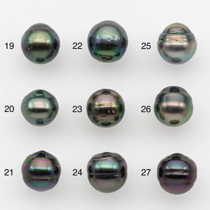 9-10mm Natural Color Tahitian Pearl Drop Shape Loose Single Piece Undrilled in High Luster and Minor Blemishes, SKU # 2639TH