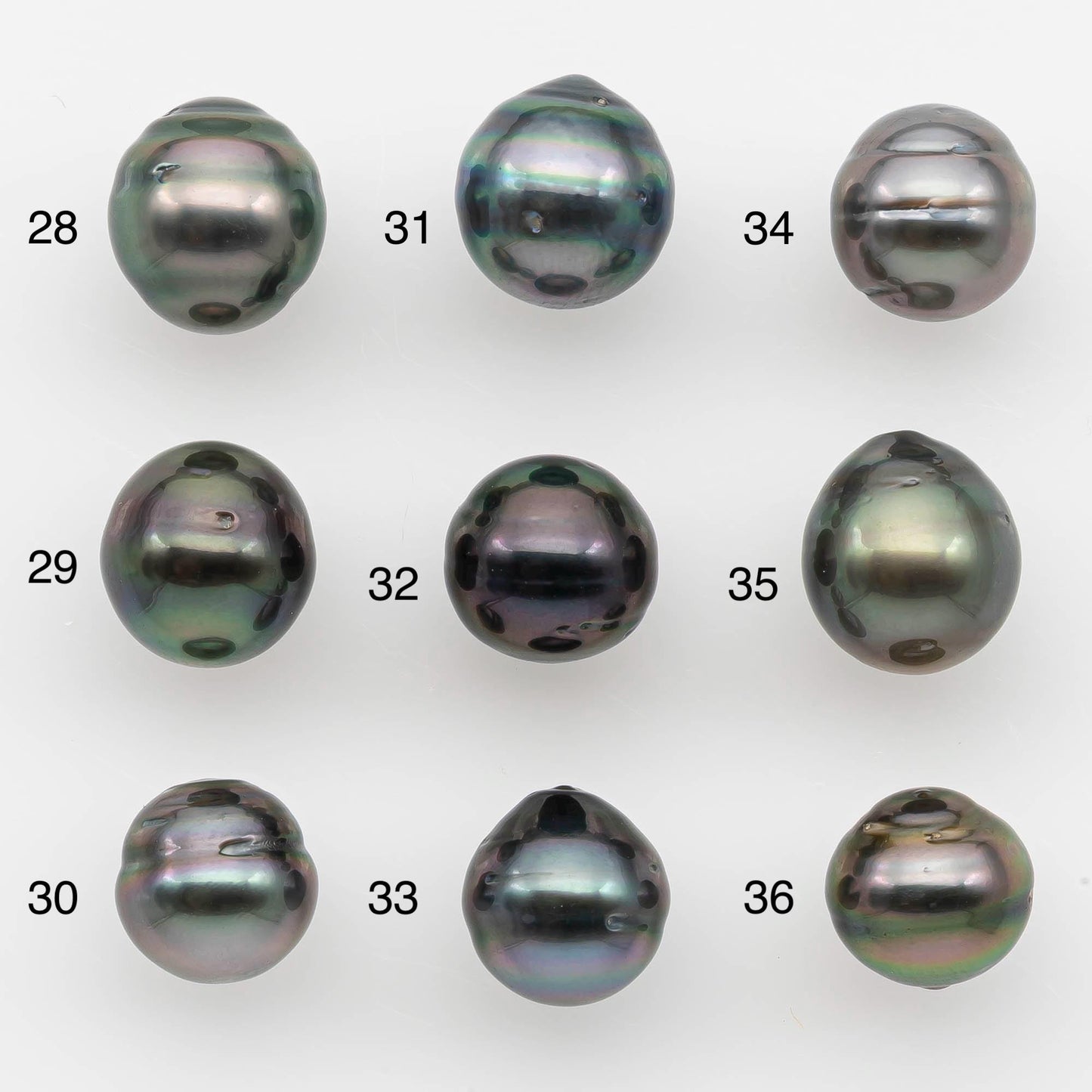 9-10mm Natural Color Tahitian Pearl Drop Shape Loose Single Piece Undrilled in High Luster and Minor Blemishes, SKU # 2639TH