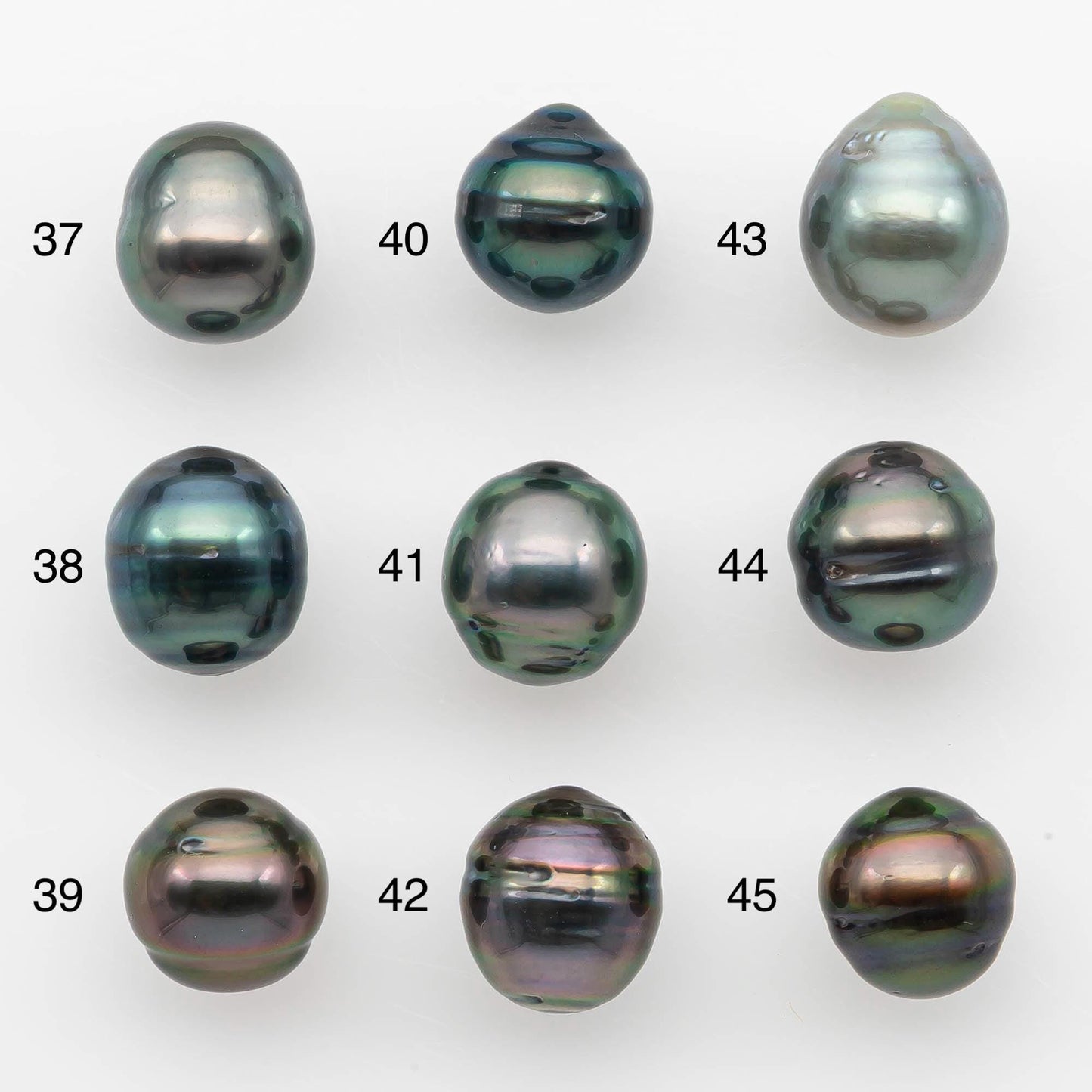 9-10mm Natural Color Tahitian Pearl Drop Shape Loose Single Piece Undrilled in High Luster and Minor Blemishes, SKU #2638TH