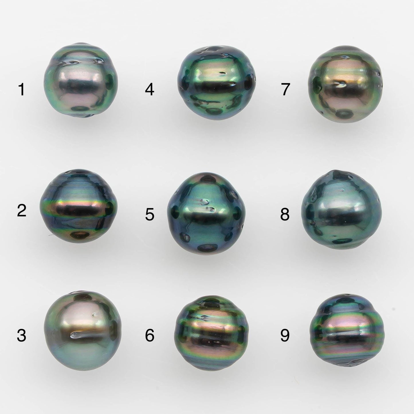 9-10mm Natural Color Tahitian Pearl Drop Shape Loose Single Piece Undrilled in High Luster and Minor Blemishes, SKU # 2637TH