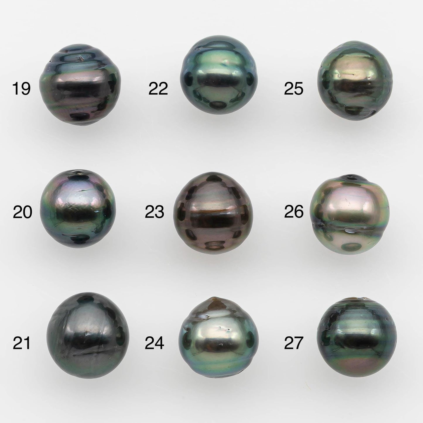 9-10mm Natural Color Tahitian Pearl Drop Shape Loose Single Piece Undrilled in High Luster and Minor Blemishes, SKU # 2637TH
