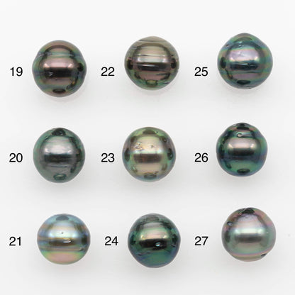 9-10mm Natural Color Tahitian Pearl Drop Shape Loose Single Piece Undrilled in High Luster and Minor Blemishes, SKU # 2636TH