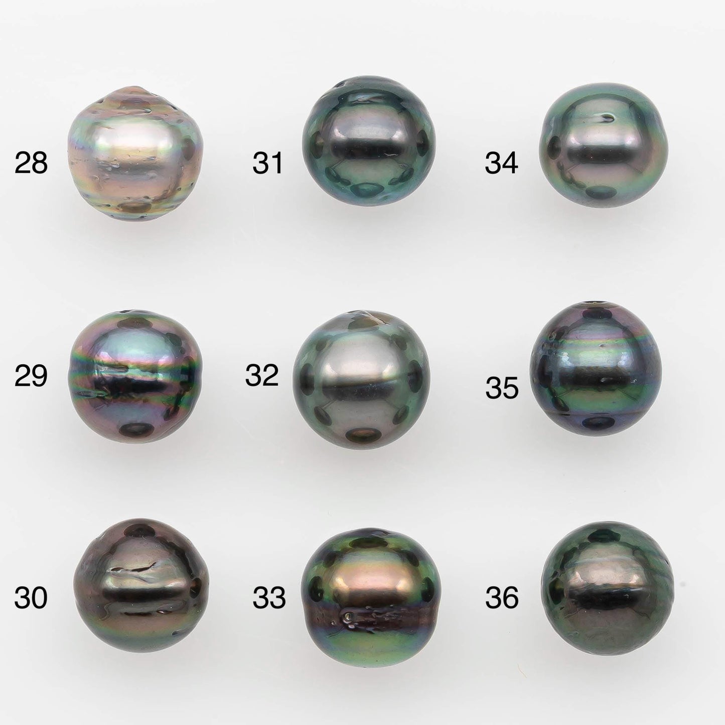 9-10mm Natural Color Tahitian Pearl Drop Shape Loose Single Piece Undrilled in High Luster and Minor Blemishes, SKU # 2636TH