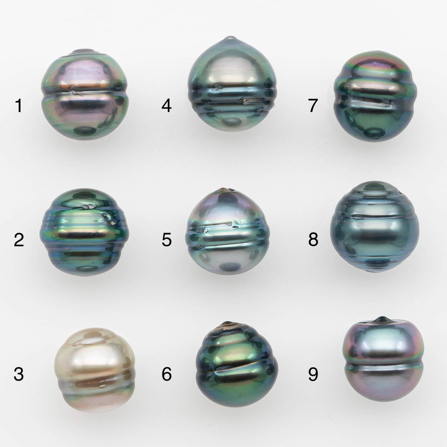 9-10mm Natural Color Tahitian Pearl Drop Shape Loose Single Piece Undrilled in High Luster and Minor Blemishes, SKU # 2635TH