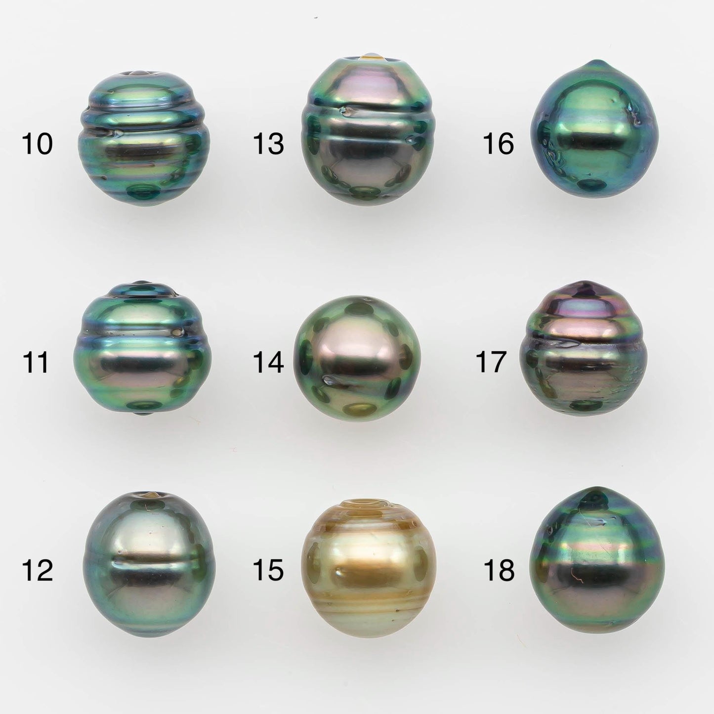 9-10mm Natural Color Tahitian Pearl Drop Shape Loose Single Piece Undrilled in High Luster and Minor Blemishes, SKU # 2632TH