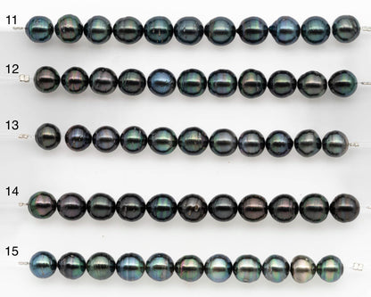 9-10mm Tahitian Pearl in Short Strand with All Natural Color with High Luster and Blemishes for Jewelry Making, SKU# 2662TH