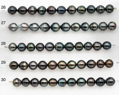 9-10mm Tahitian Pearl in Short Strand with All Natural Color with High Luster and Blemishes for Jewelry Making, SKU# 2663TH