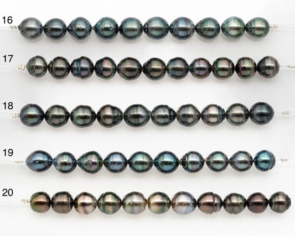 9-10mm Tahitian Pearl in Short Strand with All Natural Color with High Luster and Blemishes for Jewelry Making, SKU# 2663TH