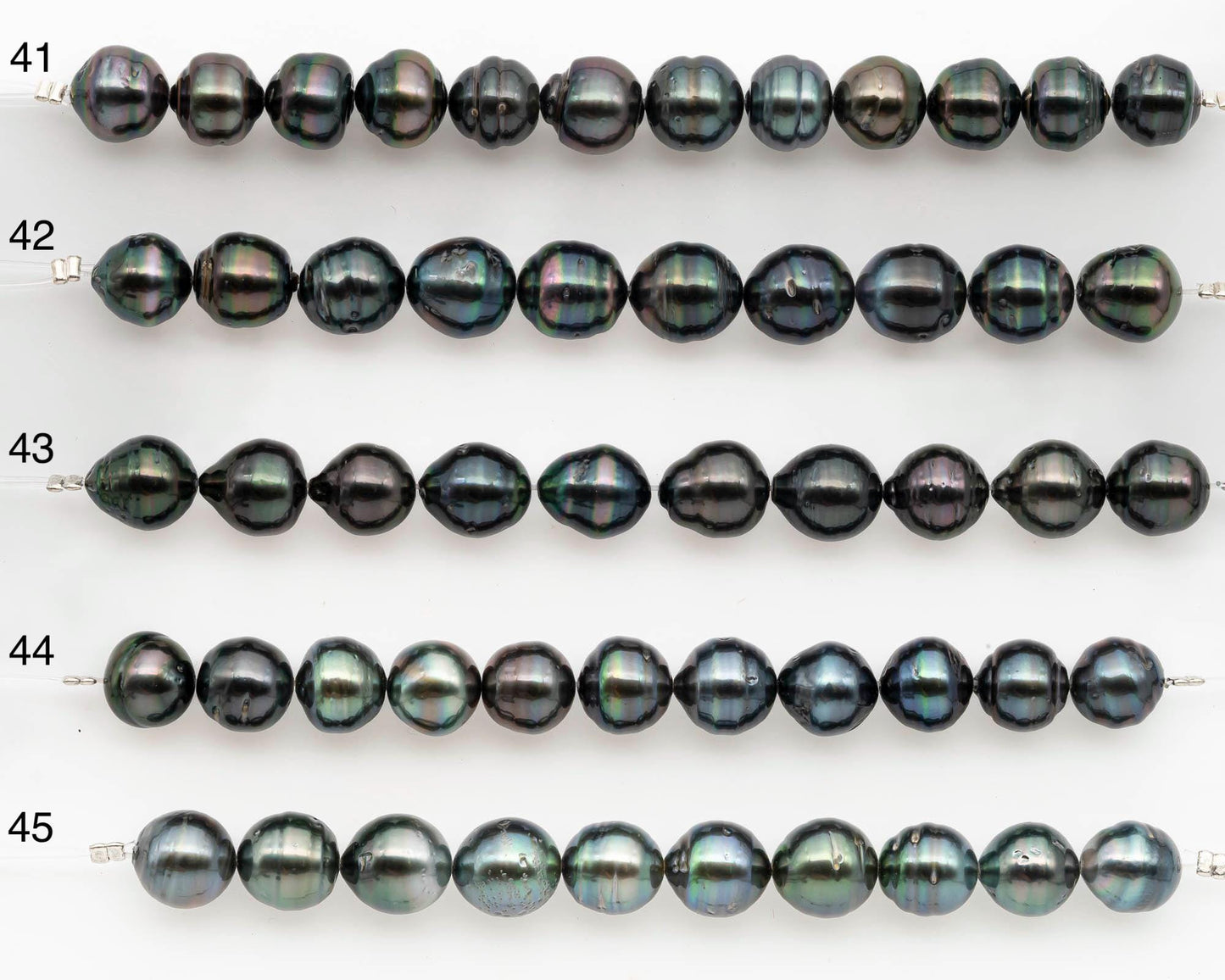 9-10mm Tahitian Pearl in Short Strand with All Natural Color with High Luster and Blemishes for Jewelry Making, SKU# 2663TH