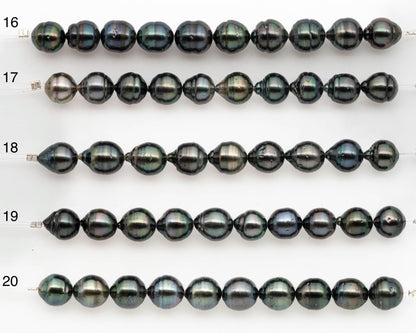 9-10mm Tahitian Pearl in Short Strand with All Natural Color with High Luster and Blemishes for Jewelry Making, SKU# 2664TH