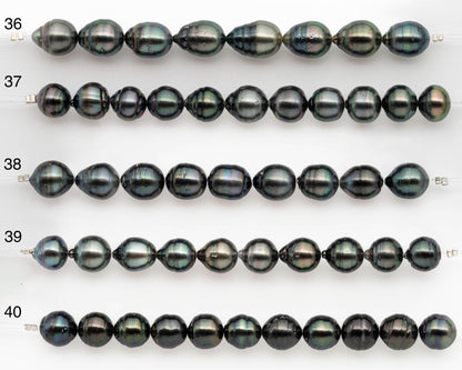 9-10mm Tahitian Pearl in Short Strand with All Natural Color with High Luster and Blemishes for Jewelry Making, SKU# 2664TH