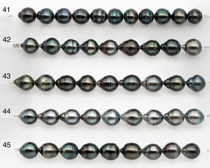 9-10mm Tahitian Pearl in Short Strand with All Natural Color with High Luster and Blemishes for Jewelry Making, SKU# 2664TH