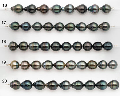 9-10mm Tahitian Pearl in Short Strand with All Natural Color with High Luster and Blemishes for Jewelry Making, SKU# 2665TH