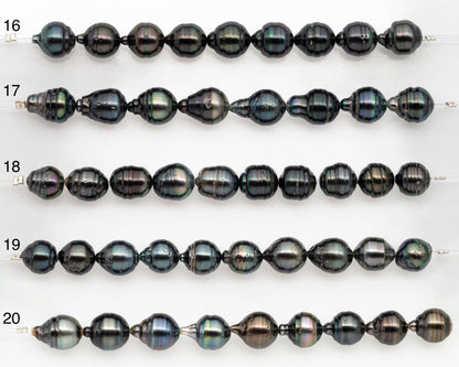 9-10mm Tahitian Pearl in Short Strand with All Natural Color with High Luster and Blemishes for Jewelry Making, SKU# 2667TH