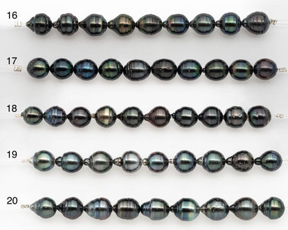 9-10mm Tahitian Pearl in Short Strand with All Natural Color with High Luster and Blemishes for Jewelry Making, SKU# 2668TH