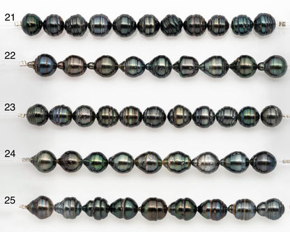 9-10mm Tahitian Pearl in Short Strand with All Natural Color with High Luster and Blemishes for Jewelry Making, SKU# 2668TH