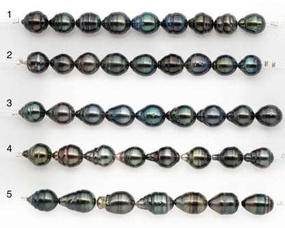 9-10mm Tahitian Pearl in Short Strand with All Natural Color with High Luster and Blemishes for Jewelry Making, SKU# 2669TH