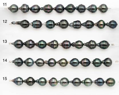 9-10mm Tahitian Pearl in Short Strand with All Natural Color with High Luster and Blemishes for Jewelry Making, SKU# 2669TH