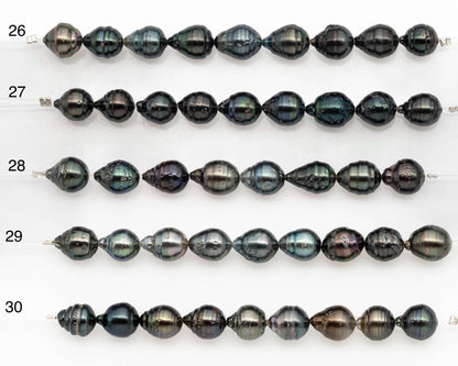 9-10mm Tahitian Pearl in Short Strand with All Natural Color with High Luster and Blemishes for Jewelry Making, SKU# 2669TH