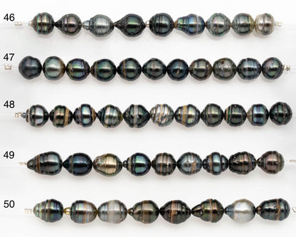 9-10mm Tahitian Pearl in Short Strand with All Natural Color with High Luster and Blemishes for Jewelry Making, SKU# 2669TH