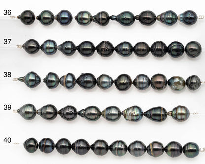 9-10mm Tahitian Pearl in Short Strand with All Natural Color with High Luster and Blemishes for Jewelry Making, SKU# 2669TH