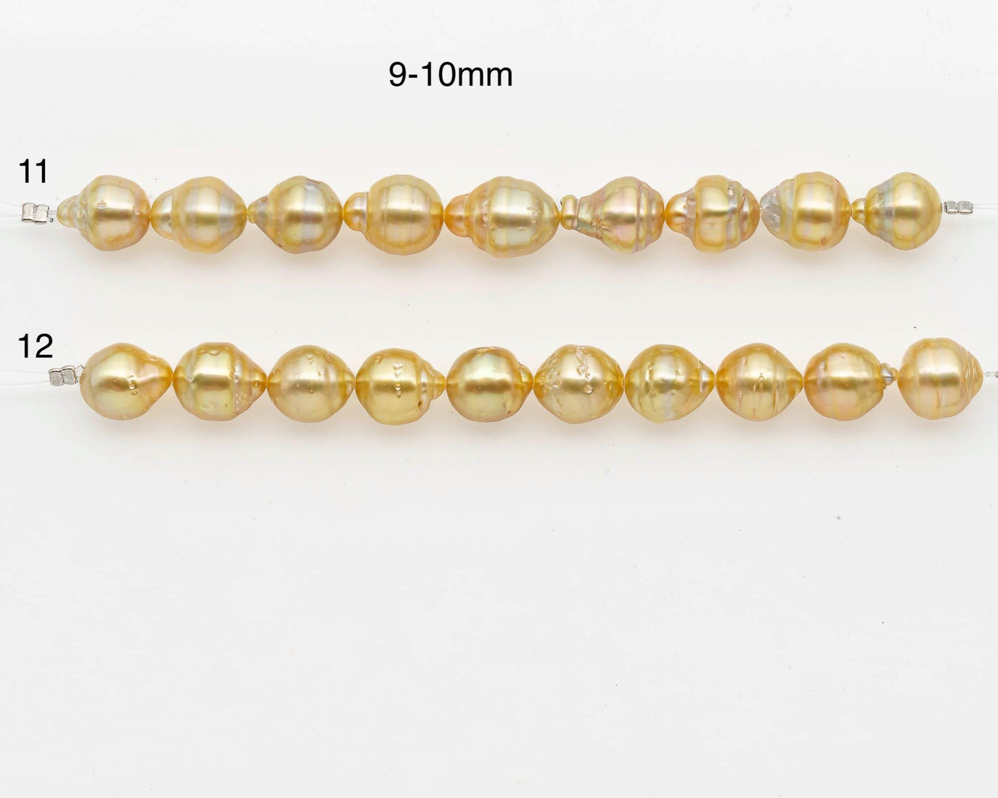 8-9mm or 9-10mm Golden South Sea Pearls, Natural Gold  Color, For Jewelry Making Necklace and Bracelet, SKU# 2670GS