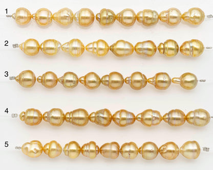 10-11mm Golden South Sea Pearls, Natural Gold Color, For Jewelry Making Necklace and Bracelet, SKU# 2673GS