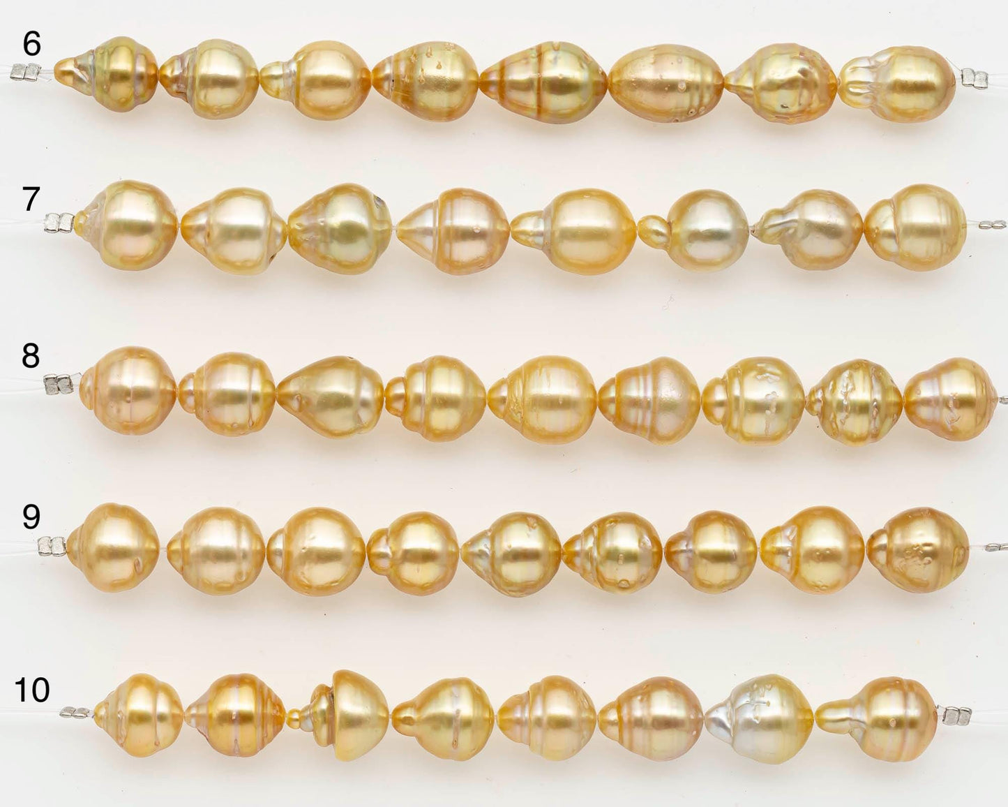 10-11mm Golden South Sea Pearls, Natural Gold Color, For Jewelry Making Necklace and Bracelet, SKU# 2673GS