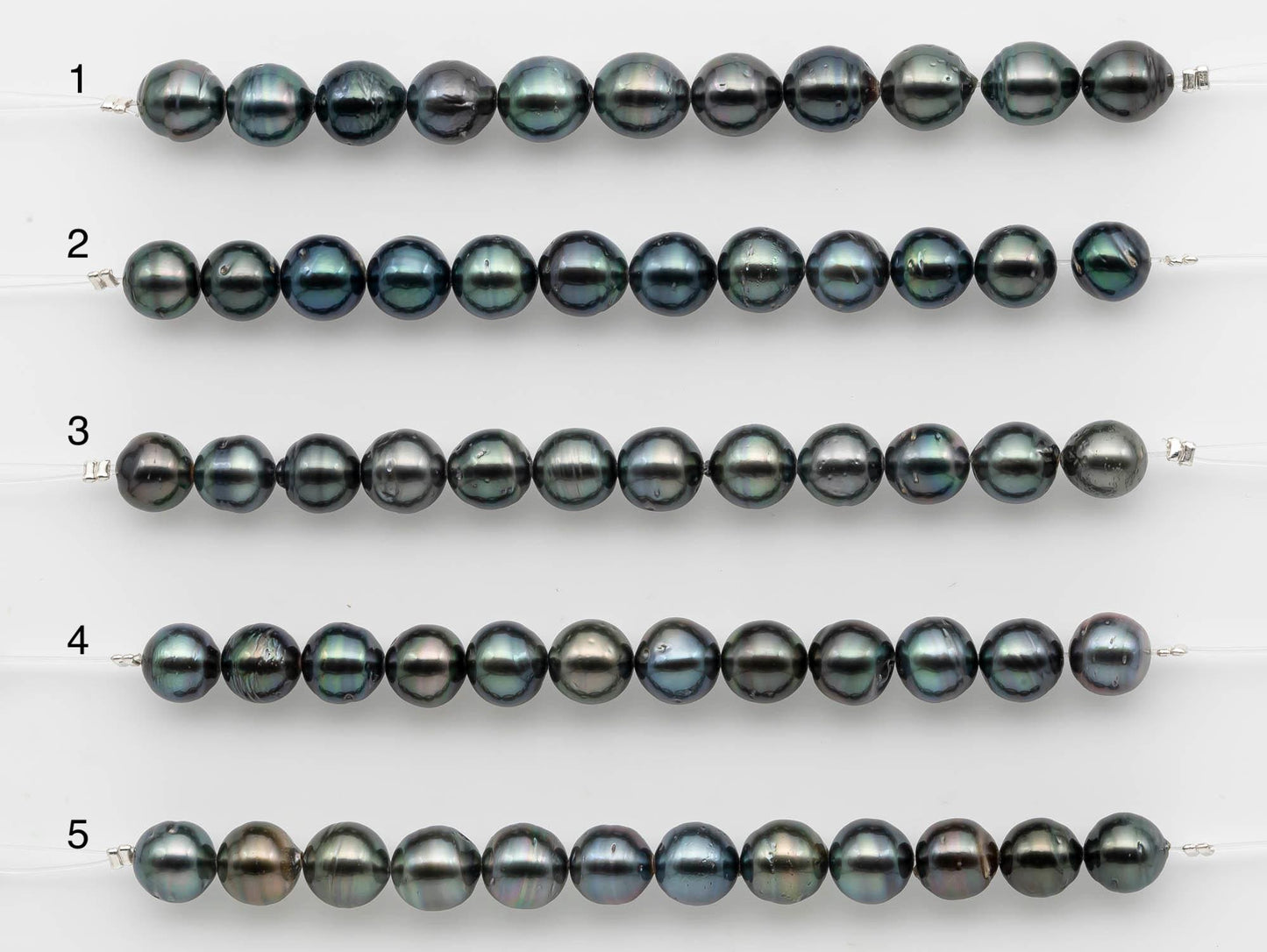 8-9mm Tahitian Pearl in Short Strand with All Natural Color with High Luster for Jewelry Making, SKU# 2658TH