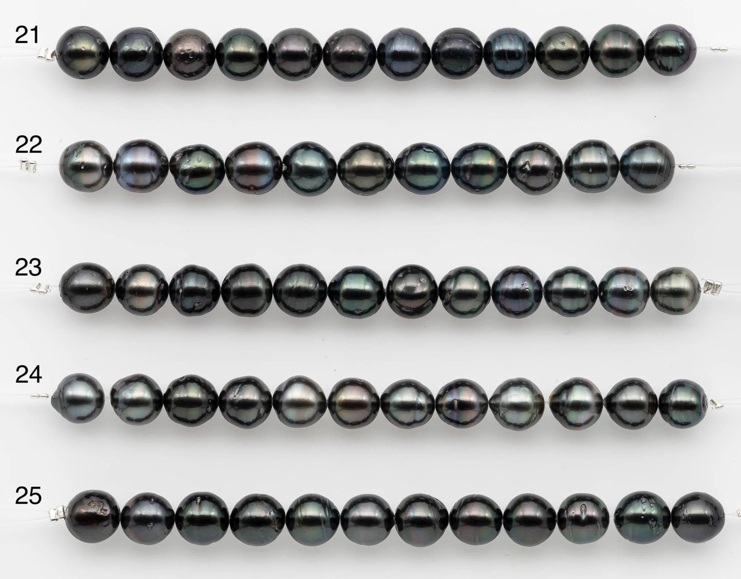 8-9mm Tahitian Pearl in Short Strand with All Natural Color with High Luster for Jewelry Making, SKU# 2658TH